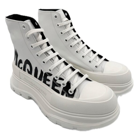 Alexander McQueen Tread Slick Boot Graffiti Optic White US 11 - Picture 1 of 11